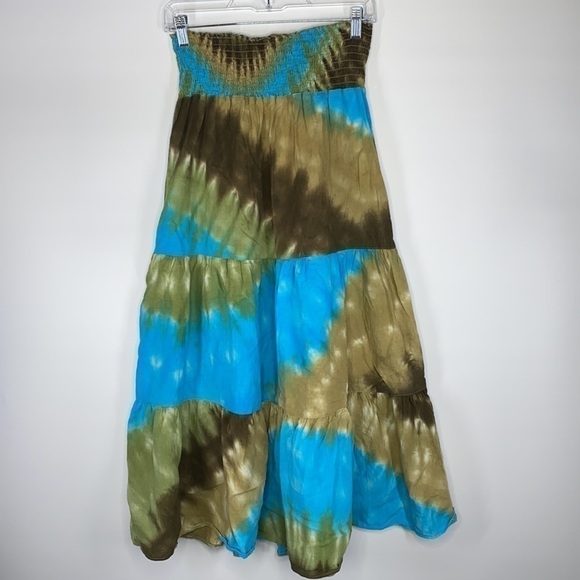 Debbie Kate South Beach Boston Proper Tie Dye Strapless Dress Size Medium - Picture 4 of 8